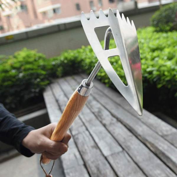 *2 Premium Triangel Hakke Hånd med Rustfritt Stål Blad Trehåndtak*