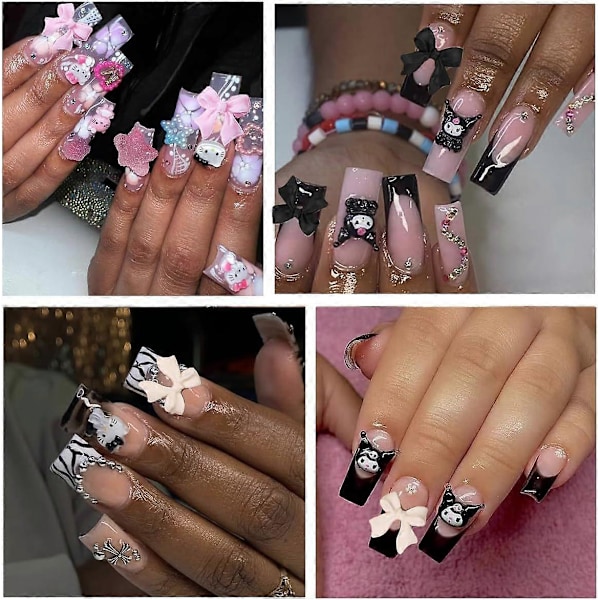 1 Ask Rosett Nagelberlocker 3D Harts Nagelkonst Berlocker Söta Rosettknut Nageldekorationer Pärlberlocker för Naglar Nagelberlocker för Akryl