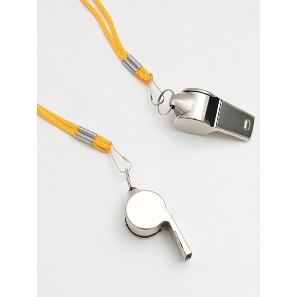 #Corded stainless steel whistle#