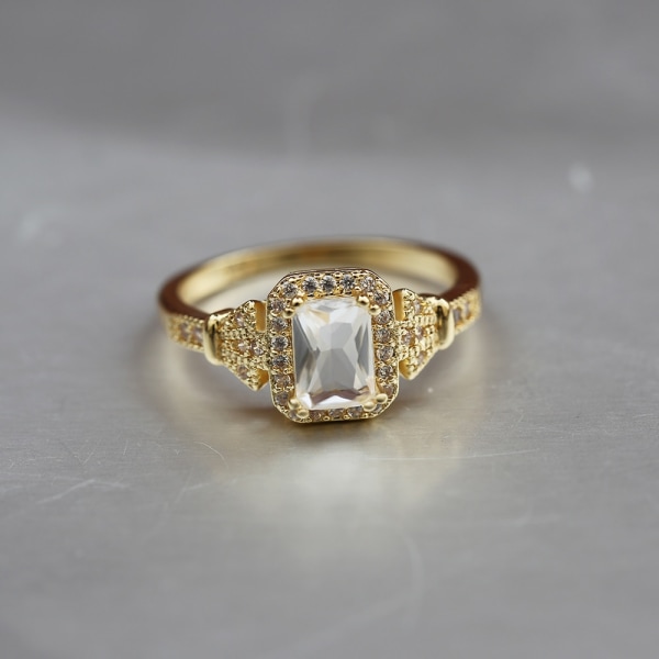 Lyx Tiny Shiny CZ Stone Engagement Romantic Midi Female Ring