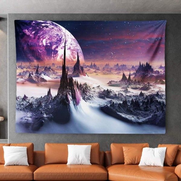 Gobelängväggbonad Galaxy Planet Gobeläng för sovrum vardagsrum sovsal hemväggdekor 51 x 59 tum