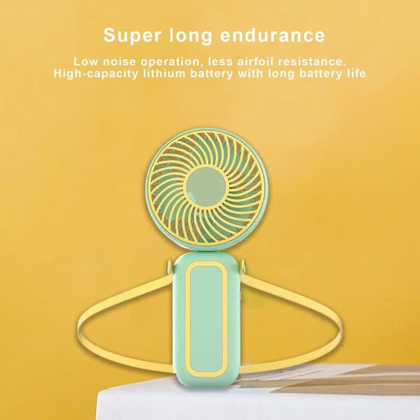 Bærbar ventilator, ny håndholdt USB mini ventilator studerende udendørs hals bærbar ventilator