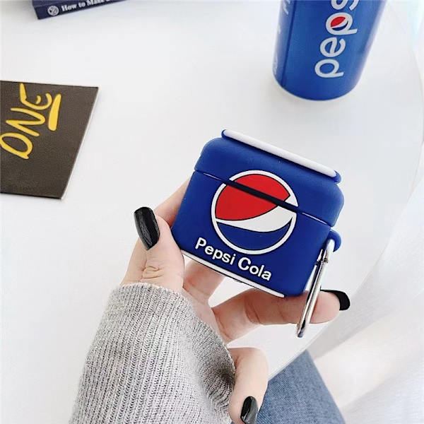 Pepsi söpö sarjakuva kuulokkeiden kotelo, airpod 1/2 langaton Bluetooth kuulokkeiden kotelo silikonikotelo.