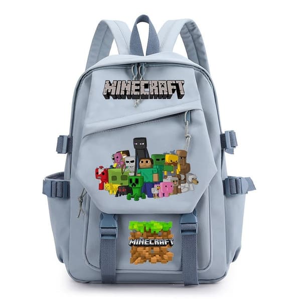 Minecraft Ryggsäck, Pixel World Skolväska, Stor Kapacitet Barn Student Ryggsäck 29×16×46cm