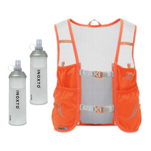 Hydration Rygsæk Løbevest til Kvinder og Mænd til Løb, Jogging, Cykling Orange L