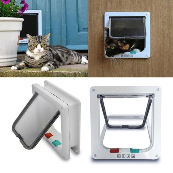 Magnetisk spänne för katter, stor hunddörr, kattlucka, husdjursdörr, enkel installation med teleskopram
