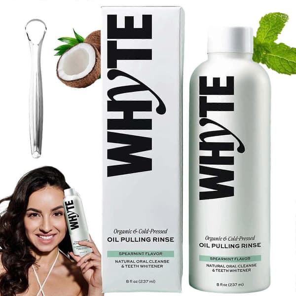 Whyte Oil Pulling Rinse, munnskyll og åndefrisker med spearmintsmak (237 ml) A