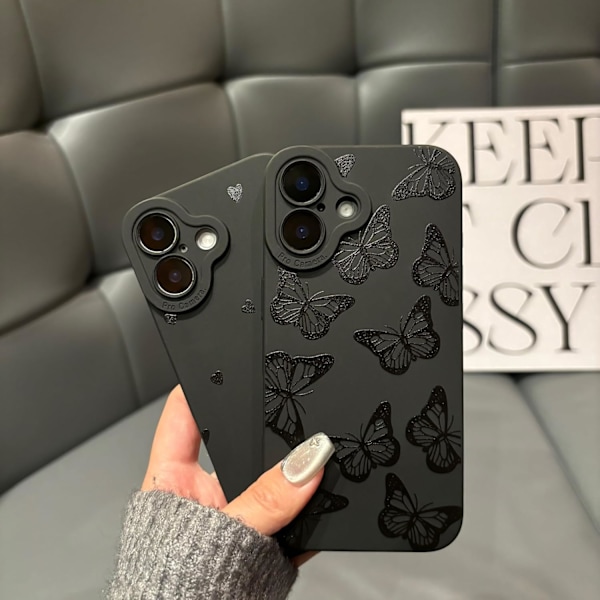 iPhone 16 Pro Max Skal 6,9 tum 2024, Estetisk Hjärtan Print iPhone 16 Pro Max Skal för Kvinnor Flickor Män, Silikon Skyddande Telefonfodral för iPhone Hearts iPhone 16 Plus