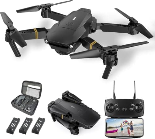 Drone with Camera for Adults 4K 1080P 3 Batteries Foldable Mini Drone with Camera, Altitude Hold, One-Key Takeoff/Landing, 3 Speed Modes, 3D