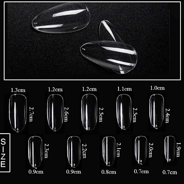 Nagelkonst Ingen Märke Transparent Färg (Oval Nagel) smink