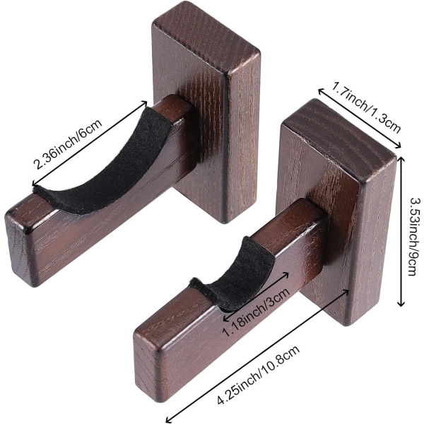 4-pack basebollträ displayfodral hållare, massivt träställ fästen basebollträ hängare väggmontering