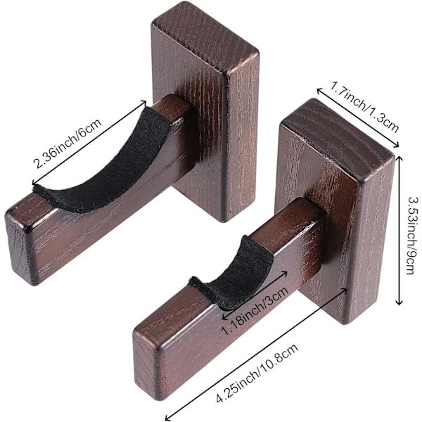 4 stk. Baseball Bat Display Case Holder, Massivt Træ Rack Beslag Baseball Bat Hanger Vægmontering