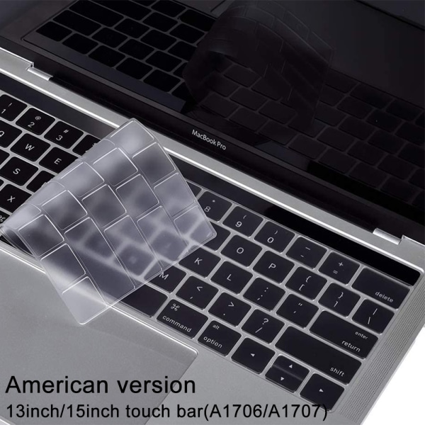 Ultratunnt tangentbordsskydd kompatibelt med MacBook Pro-Transparent