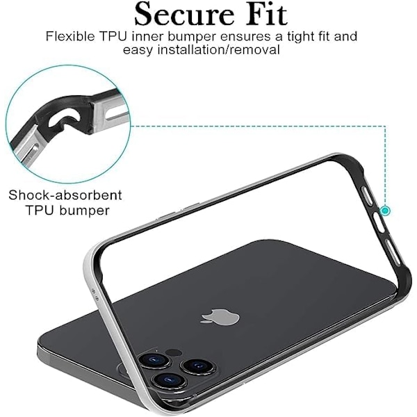Ny Aluminiumram Metallstötfångarram Smalt Hårdskal för iPhone16 ProMax, Metallramsskydd med Mjuk Inre Stötfångare, Upphöjd Kant Skydd (Guld Gray Titanium For iPhone16 Plus