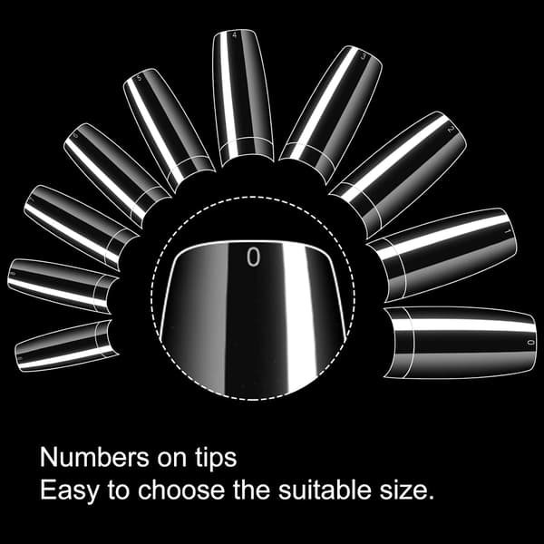 Clear False Nails, Half Cover French Style Acrylic Artificial Tips Manicure for Nail Art Salons and Home Use