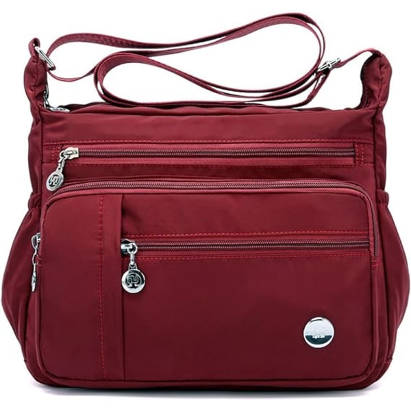 Dame skuldertaske rummelig taske med flere lommer dame crossbody taske mode tote top håndtag taske