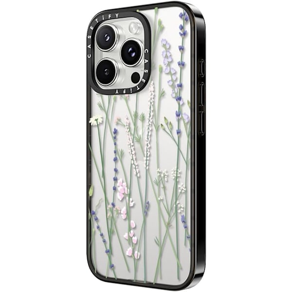 Kompakt iPhone 16 Pro Max Deksel [Lettvekt / 1,2 m 2X Militær Grad Fallbeskyttelse/Slank] - Kirsebær - Klar Svart Gigi Garden Florals iPhone 16 Pro Max