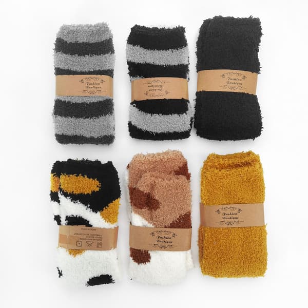 Fluffy Cat Socks with Cat Paws, 6 Different Pairs 261