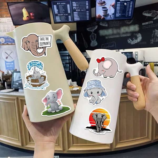 Sødt Elefant Stickers til Vandflasker Laptop HydroFlasks, 50PCS Æstetiske Dyre Dekaler Dekoration til Scrapbook Computer Telefon Skateboard