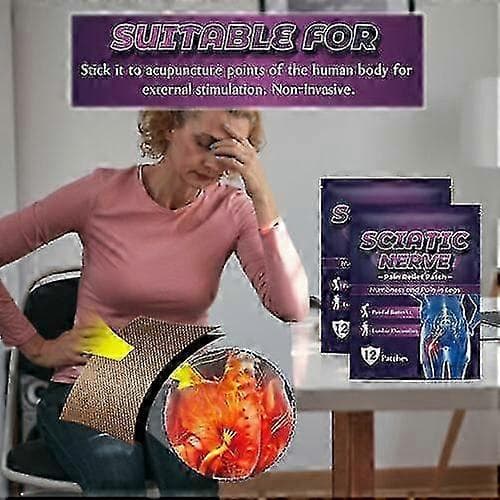 12-pack Ischiasnervsmärtlindrande plåster Värmeplåster Kroppsmeridianplåster