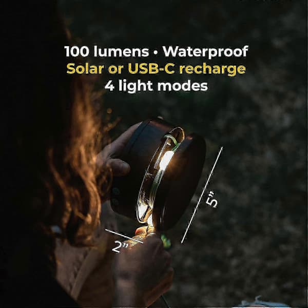 MPOWERD Luci Sun String Lights + Telefonoplader: Solar/USB, Hvid 18ft, 100 Lumen 2025