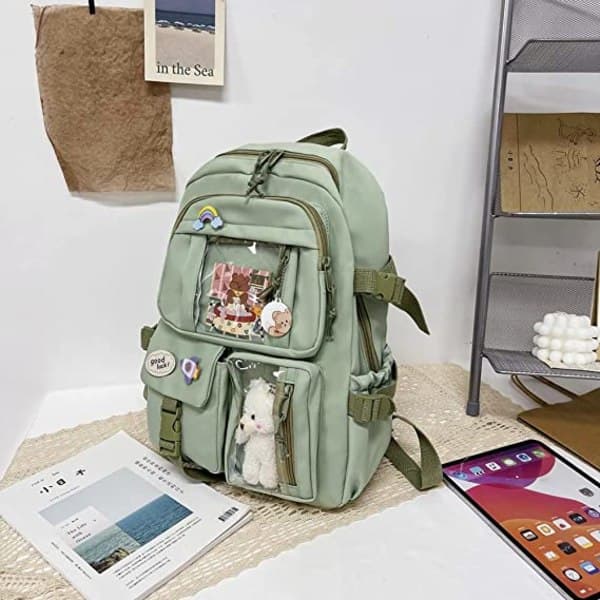 Backpack with Kawaii Pin and Accessories, 40*30*11cm