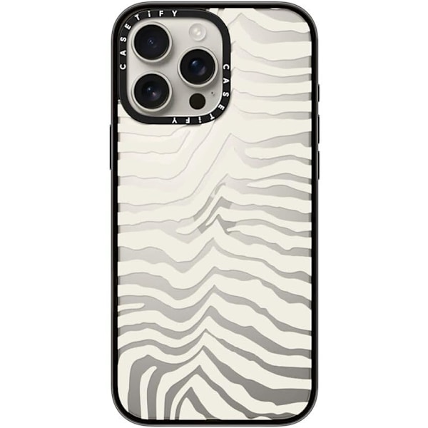 Kompakt iPhone 16 Pro Max Deksel [Lettvekt / 1,2 m 2X Militær Grad Fallbeskyttelse/Slank] - Kirsebær - Klar Svart Zebra Stripe iPhone 16 Pro Max