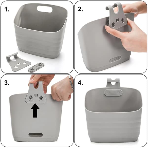 Set of 6 Hanging Plastic Baskets, Suitable for Kitchen and Over-Cabinet Door Storage.