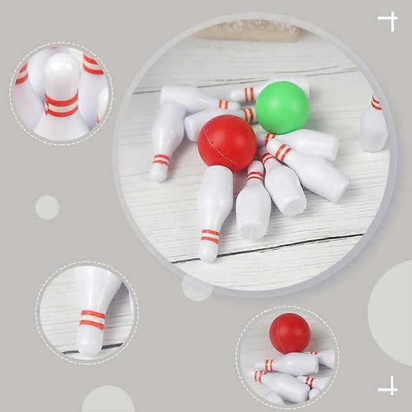 Mini Bowlingkugler Model Bowlingkugler til Børn 2 Sæt Plastik
