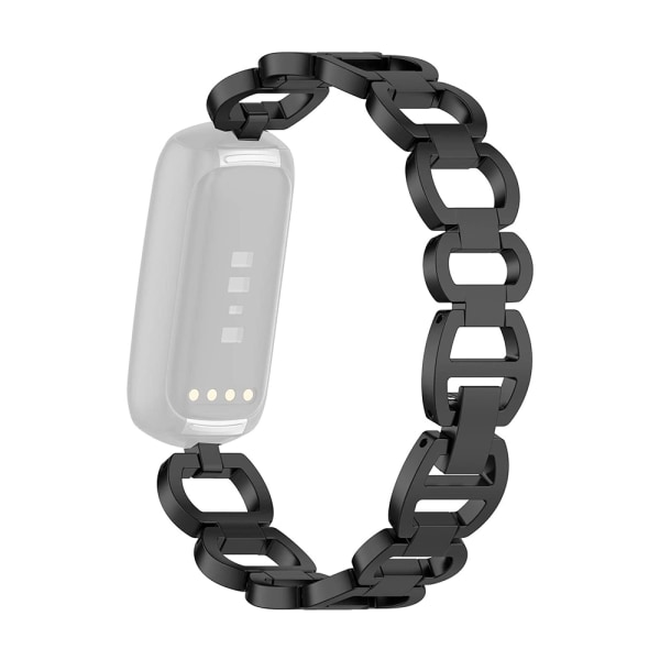 Metall smartklocka armband - Svart. Snygg borstad armband i rostfritt stål med raka och böjda ändar