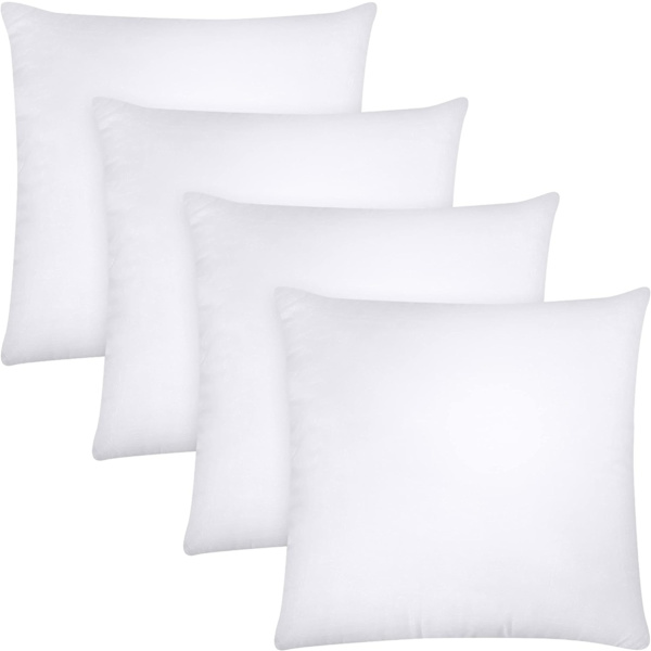 Kuddfyllning (4-pack, vit) - Kuddar till säng och soffa - Dekorativa kuddar för inomhusbruk