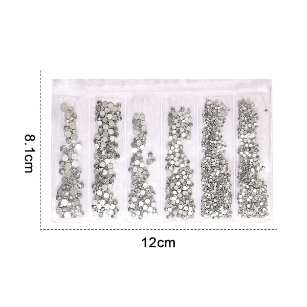 Kristallrund nagelborr platt botten strass - Mine Silvermake up