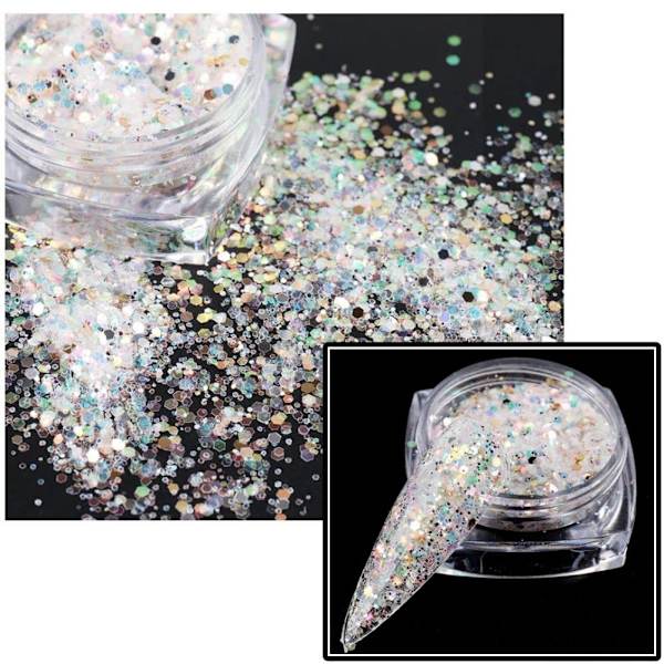 1 set nagelkonst glitter set (6 färger glitter-30) smink