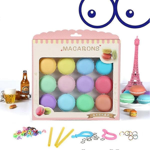 12 st Macaron Crystal Slime Diy Squishy Bubbles Anti-stress Barnleksak_zyae