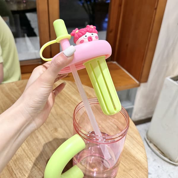 900 ml Straw Cup, Large Capacity Water Bottle for Summer, High Temperature Resistant and Stylish Plastic Cup