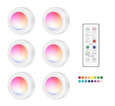6-pakning LED-spotlights med fjernkontroller