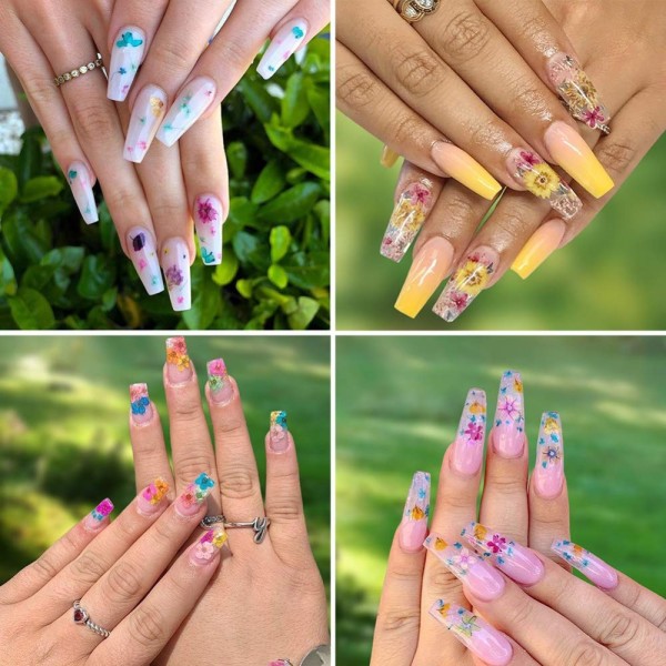 Nail Art Torkade Blommor Två Lådor A1/A2 (med pincett) smink