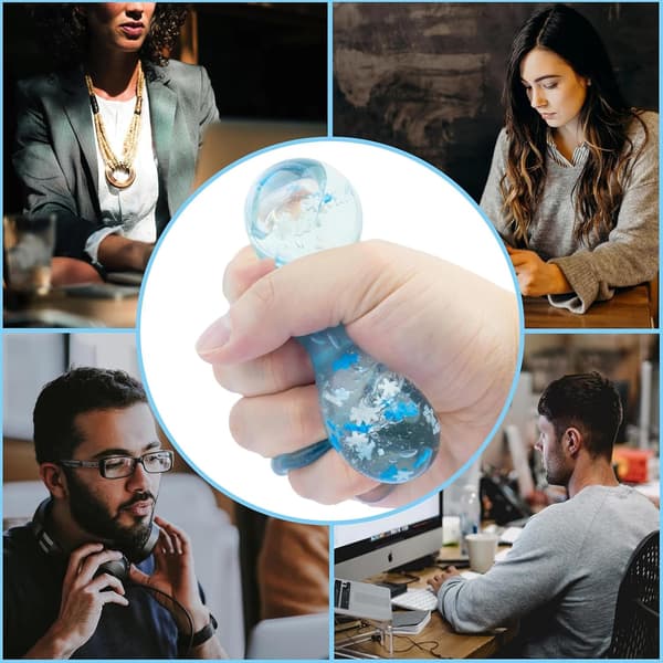 Fin terning blå squishy, terninger klemmelegetøj, isterning fidget legetøj, sensorisk fidget legetøj, Taba squishy stress terning til voksne angstlindring (blå)