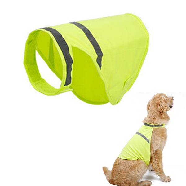 Høj synlighed sikkerhedsreflekterende hundevest til små, mellemstore og store hunde - Gul S