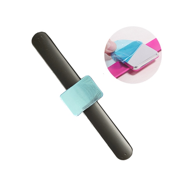 Magnetisk silikonearmbånd til at holde metalhårnåle og clips inden for rækkevidde. Sort