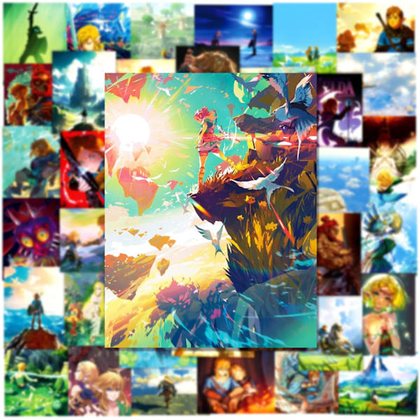 50 stk Legend of Zelda-klistremerker Kule spill Tears of the Kingdom Vinyl vanntette klistremerker for bærbare datamaskiner, skateboard, vannflasker, datamaskiner, telefoner