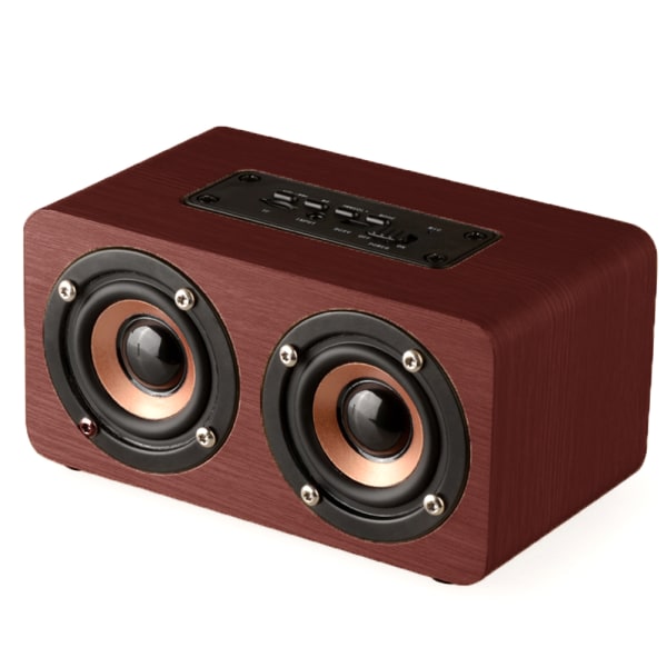 Kombinerad trähögtalare trådlös Bluetooth 4.2-högtalare, stereohögtalare med 2 högtalare - rosenträkorn