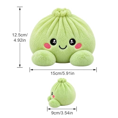Giant Dumpling Pillow Cute Plush Stuffed Steamed Bun Cushion Home Decor 01-gr 01-green One Size