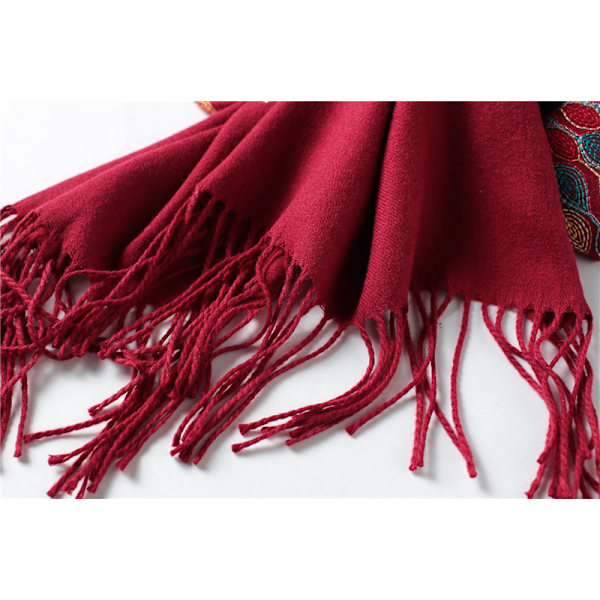 Dame Klesplagg med Broderte Overdimensjonerte Tassel Sjal Skjerf Wraps for Kvinner
