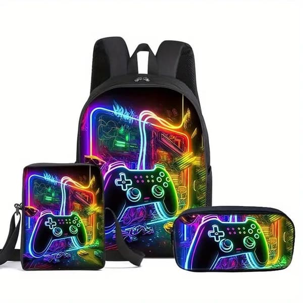 3D-printed Game Controller Backpack, Cute PVC Material with Decals, with Adjustable Shoulder Straps, Suitable for Going Out