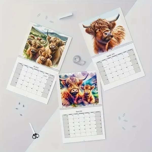 2026 Highland Ko Vægkalender - 1