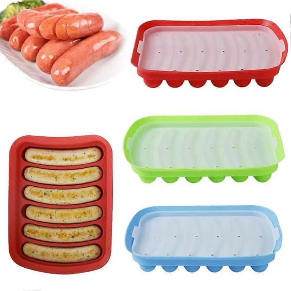 Silikonpølseform DIY Hjemmelaget Babymat Dampbaking Blue