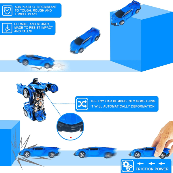Muuttuva leluauto 2-7-vuotiaille pojille, robottiautolelu 4-vuotiaille pojille, syntymäpäivälahja 2-7-vuotiaille lapsille