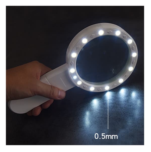 Extra Large Handheld Powerful Magnifying Glass with 13 LEDs and UV