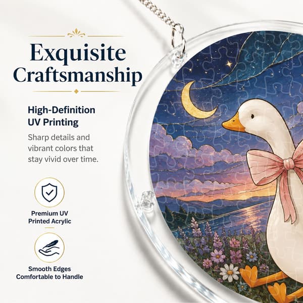 Silky Goose Acrylic Puzzle Suncatcher, 83 Pieces DIY Decor
